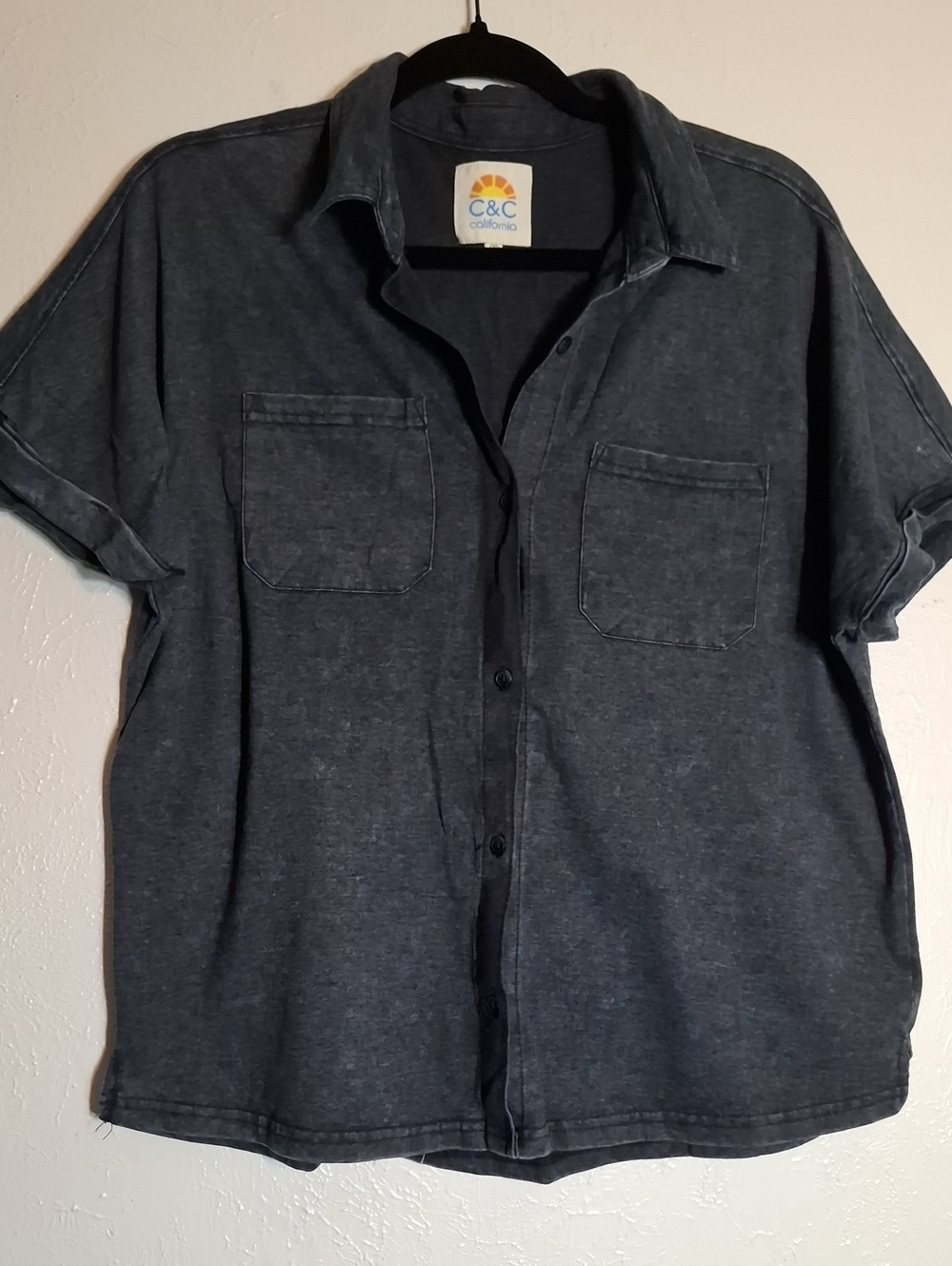 C&C California Women's Button-Down Shirt in Charcoal Gray